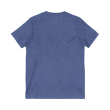 Load image into Gallery viewer, Blue Floral Bike Unisex Jersey Short Sleeve V-Neck Tee