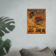 Load image into Gallery viewer, Motorcycle Races Vintage Fine Art Poster — Reading Fair Grounds Racing Print