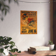 Load image into Gallery viewer, Motorcycle Races Vintage Fine Art Poster — Reading Fair Grounds Racing Print
