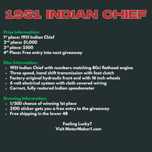 Load image into Gallery viewer, 1951 Indian Chief Sticker + 1 Entry *PRE-SALE*