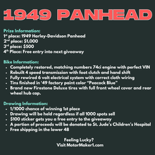 Load image into Gallery viewer, 1949 Harley Panhead Sticker + 1 Entry PRESALE