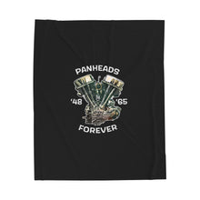 Load image into Gallery viewer, Panheads Forever Velveteen Plush Blanket - Cozy Decor for Bikers, Perfect Gift for Riders, Ideal for Home, Camping, or Road Trips