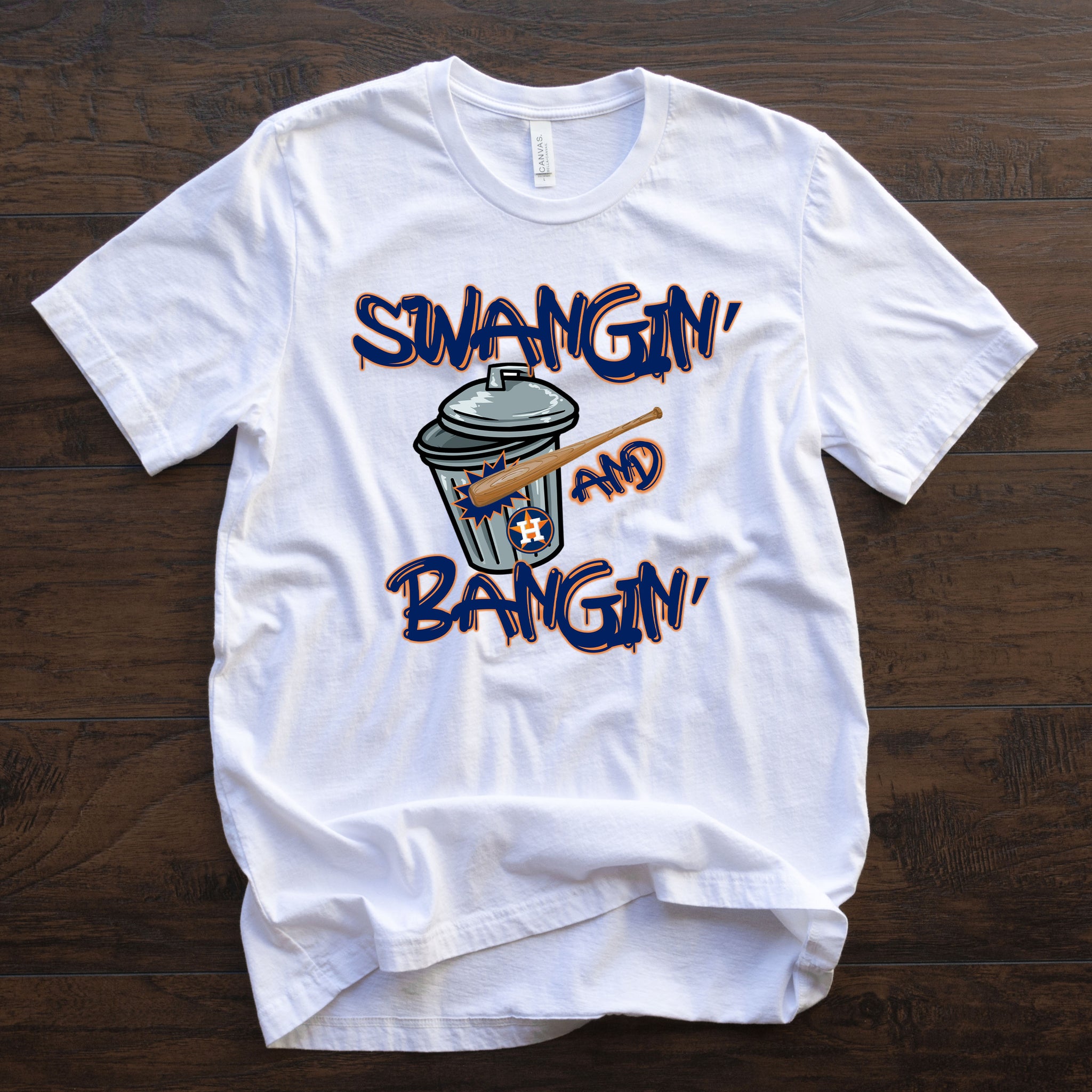 Astros Shirt Swangin And Bangin Shirt Houston Astros Bleached Shirt Unisex  Navy